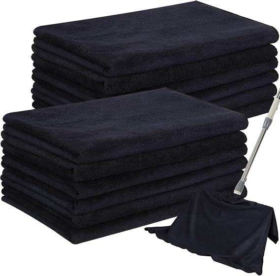 Hahafelt 12 Pcs Extra Large Microfiber Cleaning Cloths Bulk 30 x 20 Washable Reusable Microfiber Rags Absorbent Cleaning