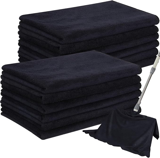Hahafelt 12 Pcs Extra Large Microfiber Cleaning Cloths Bulk 30 x 20 Washable Reusable Microfiber Rags Absorbent Cleaning