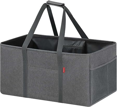 LHZK Standing Extra Large Utility Tote Bag with Metal Wire Frame and the Sides Rinforced, Extra Large Tote Bag with Hand