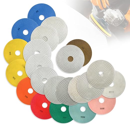 Diamond Polishing Pads Set 8 Inch Tile Wet Dry Polishing Pads Kit