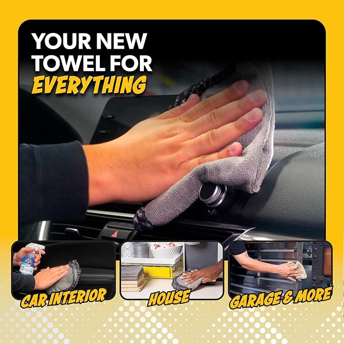 Chemical Guys AllSwipe Multi-Purpose Microfiber Towels for Cars Microfiber Cleaning Cloth Gray Drying Towels Car Detailing for Wash Interior and Glass, 14 x 12 Inch - 9 Pack