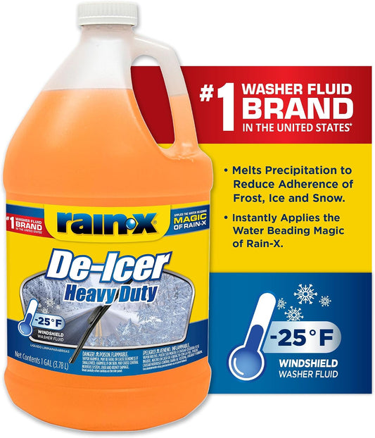 Rain-X -25°F Heavy Duty De-Icer Windshield Washer Fluid - 1 Gallon (Pack of 6)