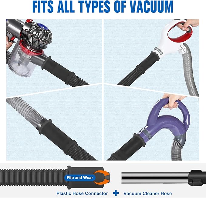Sealegend Upgrade Dryer Vent Cleaner Kit Vacuum Hose Attachment Compatible with Most Vacuum Cleaner, Quickly Lint Remover Cleaning Supplies, Black