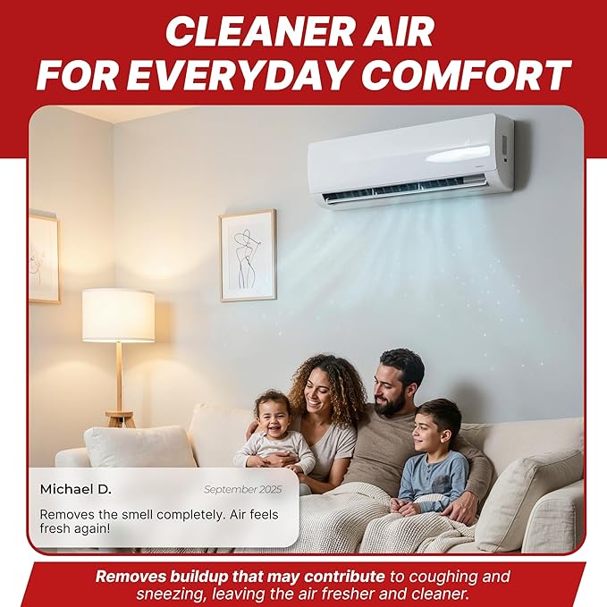 Nordicare Air Conditioner Cleaner Spray – Professional Cleaning for Ducts, Filters & Vents – Odor Neutralizer for Home & Car AC Systems – 17.6oz ml Spray Bottle