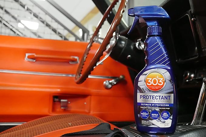 303 Products Automotive Protectant Spray, UV Protection for Car Interior & Exterior – Protects Vinyl, Plastic & Rubber, Repels Dust & Dirt, Matte Finish, 16 oz