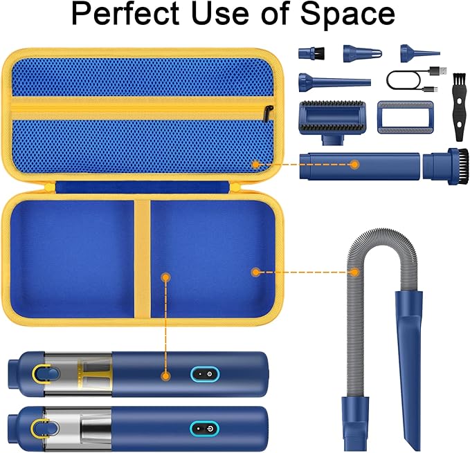 Aenllosi for Fanttik V8 Apex/Slim V8 Mate/V10 Apex/Slim V10 Mate Car Vacuum Hard Case, Fanttik Cordless V8/V10 Car Vacuum Organizer, Blue (Case Only)