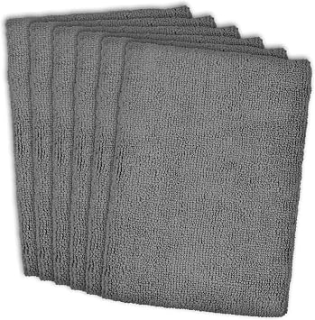 DII Cleaning Collection Soft Highly Absorbent Microfiber, Dishtowel Set, 16x24, Gray, 6 Piece