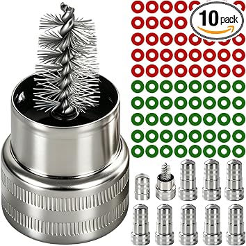 10 Pack Battery Terminal Cleaner Kit, 10 Steel Battery Post Wire Brushes with 80 Fiber Washers, Universal Battery Termin