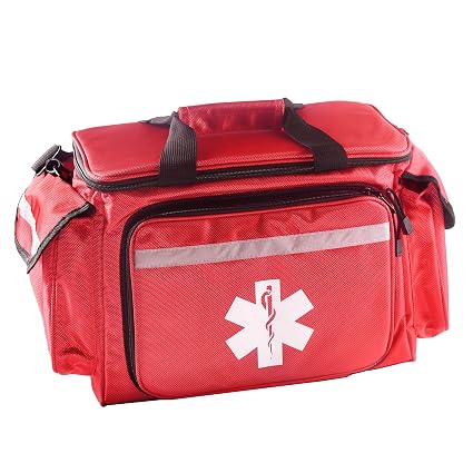 Primacare KB-1088 EMT First Responder Trauma Bag, Empty Deluxe EMS Shoulder Bag, Professional First Aid Kit Bag with 4 C