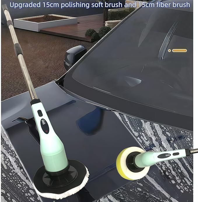 Electric Rotating Cleaning Brush, IPX7 Waterproof Cordless Power Cleaning Brush Set with,Cleaning Ceilings, Floors, Floor Tiles, Kitchens, and bathrooms; maintaining Sofas, Cars