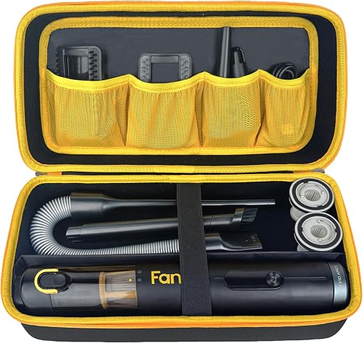 Case for Fanttik Slim V8 Apex/ V8 Mate/for Fanttik Slim V10 Apex/ V10 Mate Car Vacuum Portable Cordless. Portable Hard Storage with Removable Divider and Mesh Pocket for Accessories（case only） - Cleanova