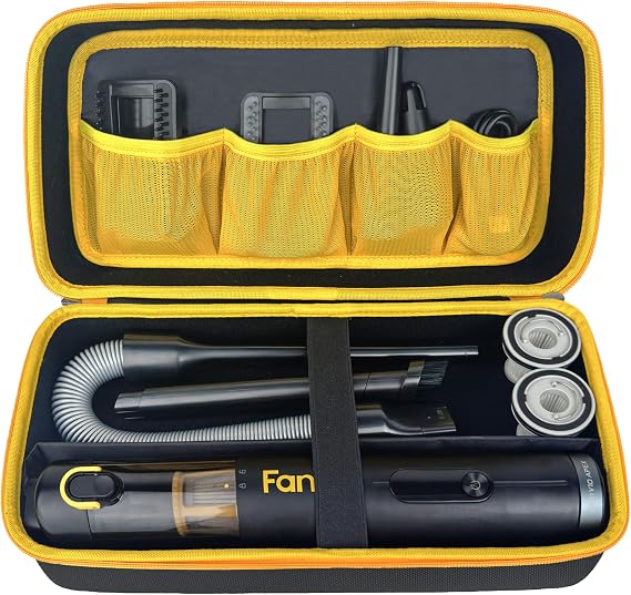 Case for Fanttik Slim V8 Apex/ V8 Mate/for Fanttik Slim V10 Apex/ V10 Mate Car Vacuum Portable Cordless. Portable Hard Storage with Removable Divider and Mesh Pocket for Accessories（case only） - Cleanova