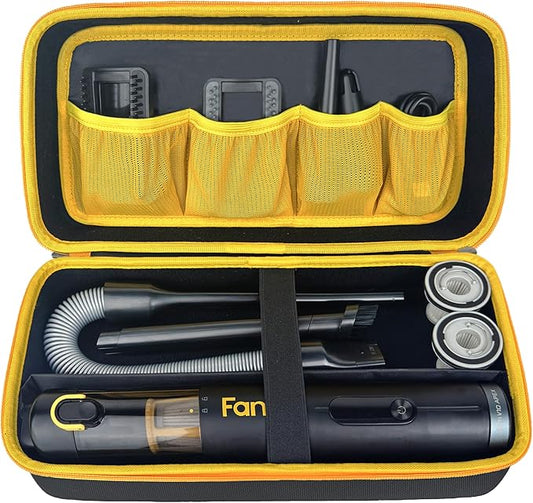 Case for Fanttik Slim V8 Apex/ V8 Mate/for Fanttik Slim V10 Apex/ V10 Mate Car Vacuum Portable Cordless. Portable Hard Storage with Removable Divider and Mesh Pocket for Accessories（case only）