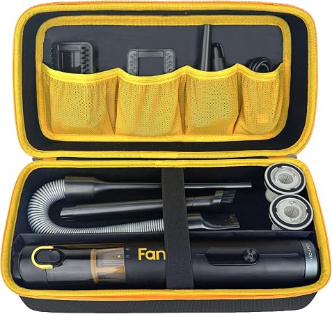 Case for Fanttik Slim V8 Apex/ V8 Mate/for Fanttik Slim V10 Apex/ V10 Mate Car Vacuum Portable Cordless. Portable Hard Storage with Removable Divider and Mesh Pocket for Accessories（case only） - Cleanova