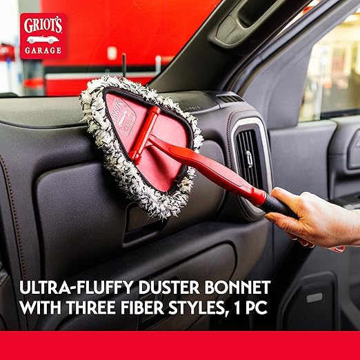 Griot's Garage 2-in-1 Easy Reach Detailing Wand, Extended Reach for Windshield, Window, Mirror, Dashboard, Vehicle Cleaning, 18" Handle
