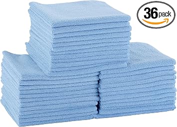 Dri Professional Extra-Thick Microfiber Cleaning Cloth 36 Pack Blue (16IN x 16IN, 300GSM, Commercial Grade All-Purpose M