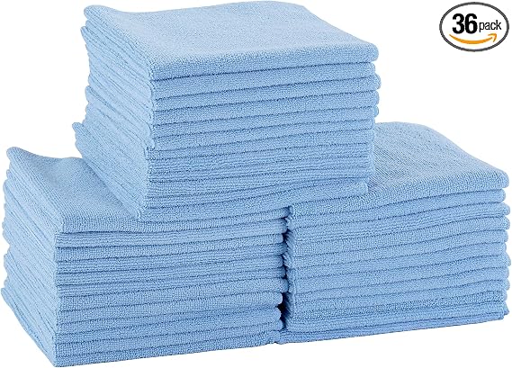 Dri Professional Extra-Thick Microfiber Cleaning Cloth 36 Pack Blue (16IN x 16IN, 300GSM, Commercial Grade All-Purpose M