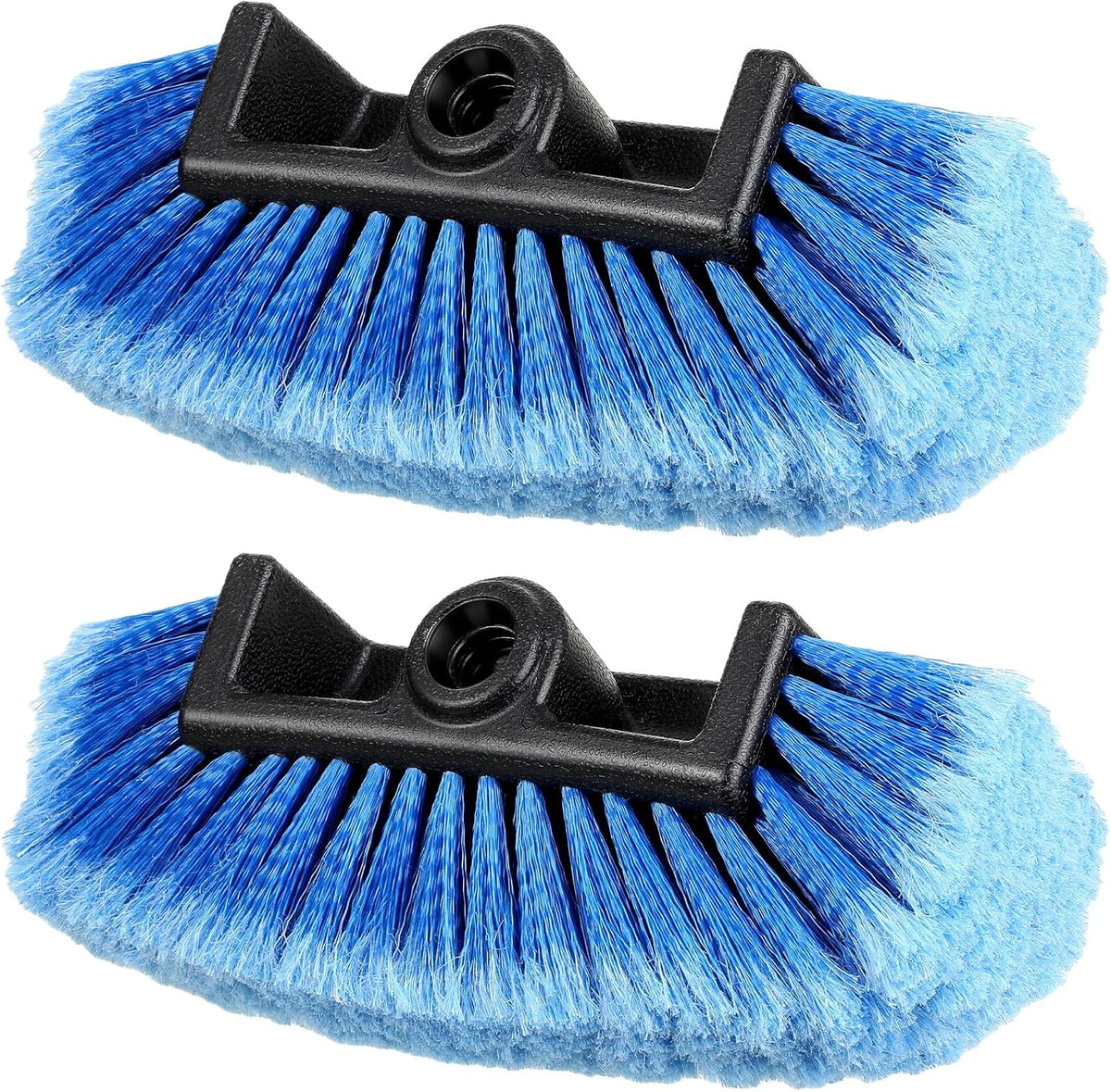 2 Pcs Car Wash Brush Heads Soft Bristle Flow Thru,10 Inch,Blue