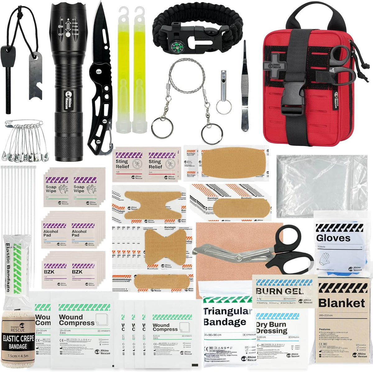 Survival First Aid Kit for Hiking, Backpacking