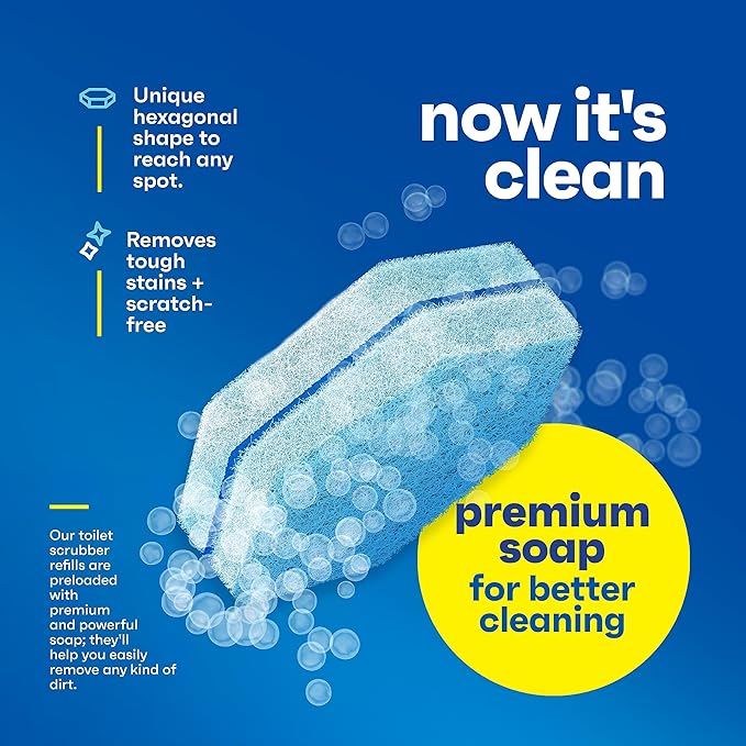 CleanGenius Disposable Prefilled Toilet Cleaning Scrubbers (30 Count)