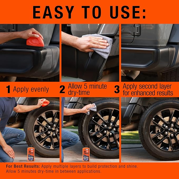 Nu Finish Tire and Trim Protectant Gel, Tire Shine and Trim Shine, Ceramic Technology, Car Cleaning Supplies, 16 fl oz