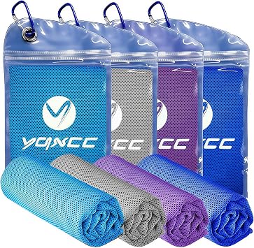 YQXCC 4 Pack Cooling Towels, 40"x12", Ice Cool Towels for Neck & Face