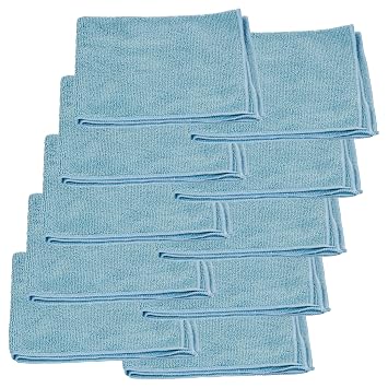 UNGER Commercial Microfiber Blue Cleaning Cloth 10-Pack Ultralite ME40B
