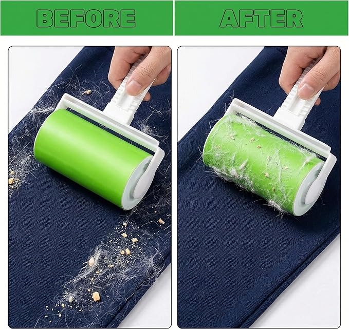 Reusable Washable Lint Roller 5 Pack, Sticky Travel Lint Roller, Portable Compact Pet Hair Remover Cleaner with Cover for Clothes, Pet Hairs, Carseats, Include Mini and Medium Size