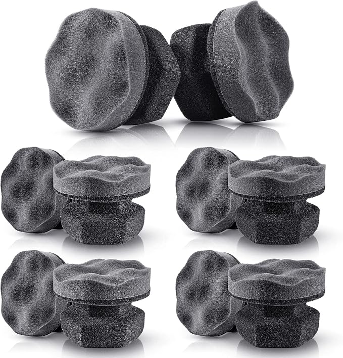BBTO 10 Pack Tire Dressing Applicator Washable Tire Shine Applicator Dressing Pad Car Detailing Foam Sponge Reusable Tir