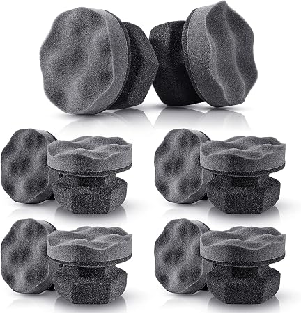 BBTO 10 Pack Tire Dressing Applicator Washable Tire Shine Applicator Dressing Pad Car Detailing Foam Sponge Reusable Tir