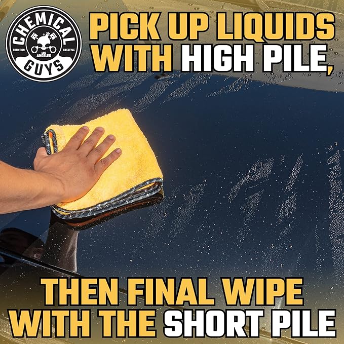 Chemical Guys Professional Grade Premium Microfiber Towels for Cars,Gold,16" x 16",Ultra-Soft and Scratch-Free Car Detailing Cloths for Trucks,Motorcycles,and More,(Pack of 6)