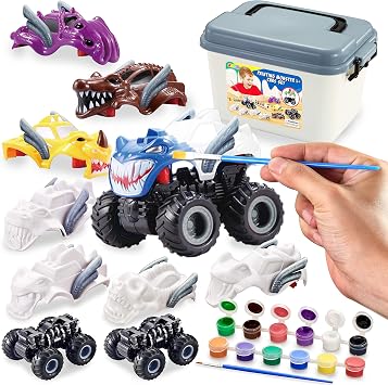 JOYIN Kids Craft Kit Build & Paint Your Own Monster Car Art & Craft Kit DIY Toy Set Make Your Own Monster Friction Power