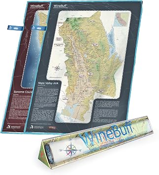 WineBuff, Microfiber Polishing Towel for Wine Crystal Glasses, Map of Napa Valley & Sonoma
