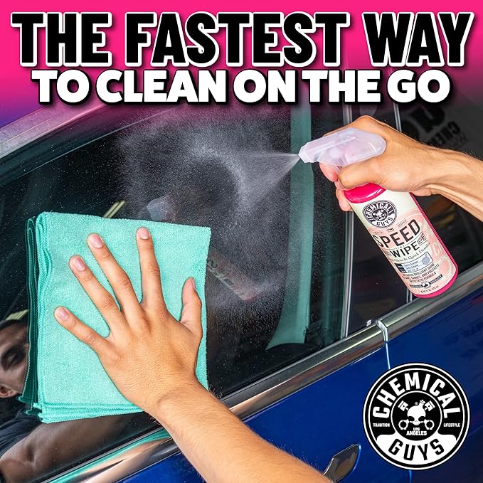 Chemical Guys Speed Wipe Quick Detailer - High Gloss, Streak-Free Shine, Detail Spray for Cars, Trucks, Motorcycles, RVs, and More, Safe on Paint, Glass, Wheels, and Trim, Cherry Scent, 16 fl oz
