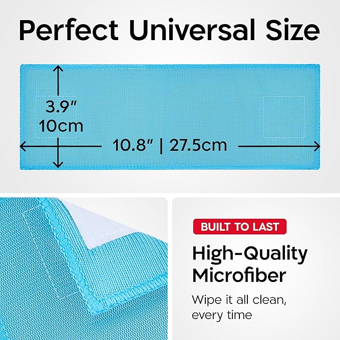 Tyroler Bright Tools Premium Replacement Microfiber Cleaning Cloths | Exclusively Designed for The Glider Magnetic Window Cleaner | Ultra-Soft, Non-Abrasive & Highly Absorbent (Blue - Pack of 6)