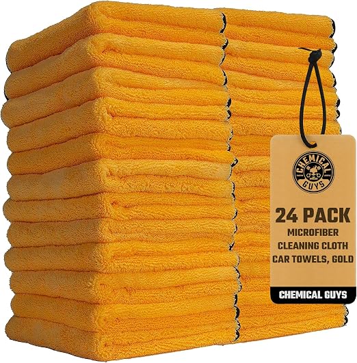 Chemical Guys, Professional Microfiber Towels, 16 x 16 in, Gold, 24 Pack