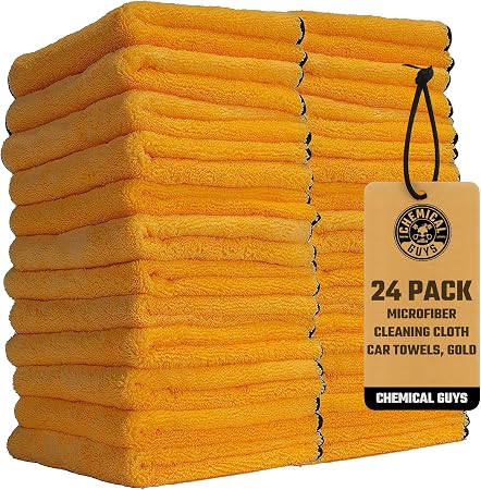 Chemical Guys, Professional Microfiber Towels, 16 x 16 in, Gold, 24 Pack