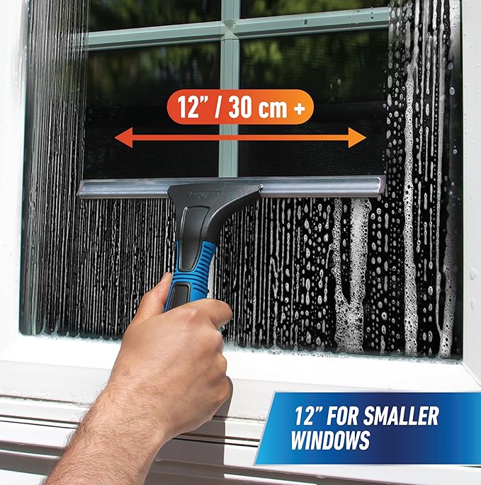 Unger Professional Connect and Clean 18” EZ Change Window & Glass Cleaning Squeegee,Large-and Small Windows,Rubber Blade Tool for Streak-Free Results,Includes 12” Channel,(Pack of 6)