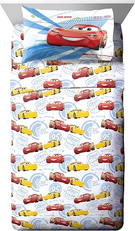 Jay Franco Kids Sheet Cartoon Set with Fitted, Flat Sheets & Pillow Cover - Ultra-Soft Bedding with Pillowcase for Room 