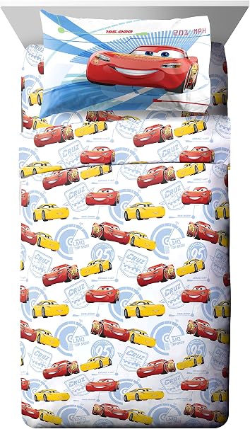 Jay Franco Kids Sheet Cartoon Set with Fitted, Flat Sheets & Pillow Cover - Ultra-Soft Bedding with Pillowcase for Room 