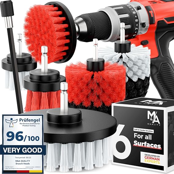 Drill Brush Attachments for Cleaning [Set of 6] Car, Household & More