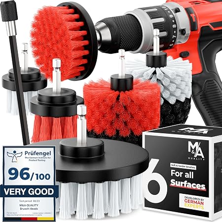 Drill Brush Attachments for Cleaning [Set of 6] Car, Household & More