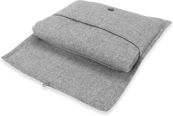 100% Cashmere Travel Blanket & Storage Pouch Gray 60" x 45" Gift Box