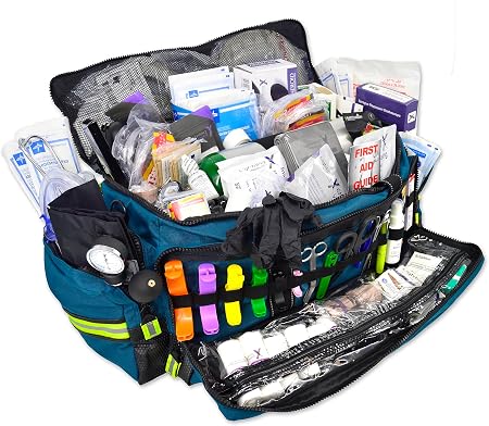 Lightning X MB50 Breathing & Trauma Stocked Gear Bag w/Fill Kit for First Responder EMT - Blue