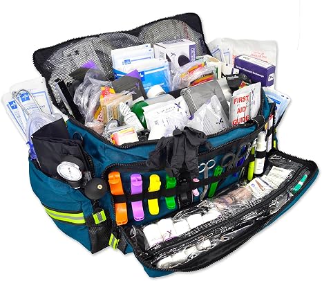 Lightning X MB50 Breathing & Trauma Stocked Gear Bag w/Fill Kit for First Responder EMT - Blue