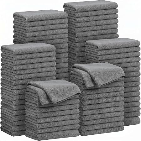 Preboun 300 Pack 12 x 16 Inch Microfiber Cleaning Cloth Bulk Multipurpose Reusable Washable Cleaning Rags Absorbent Towe