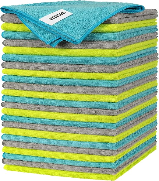 FIXSMITH Microfiber Cleaning Cloth - Pack of 24, Multi-Functional Cleaning Towels, Size: 12 x 16 in, Highly Absorbent Cl