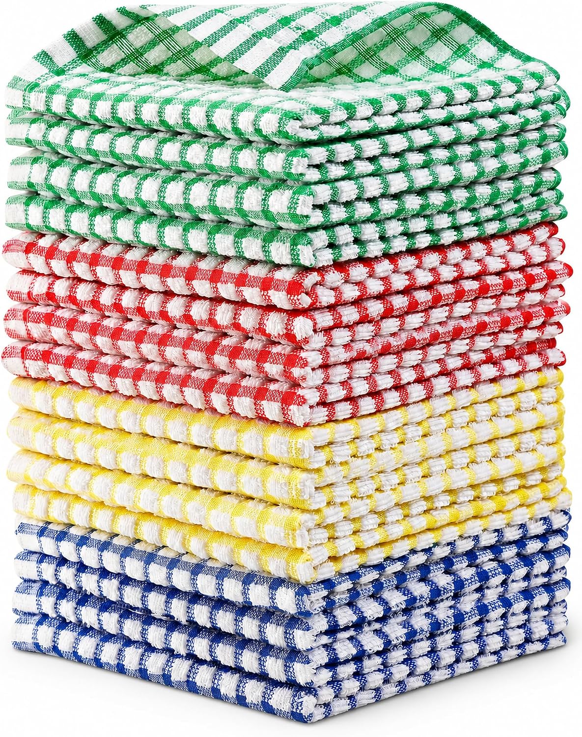 16 Pack 100% Cotton Kitchen Dish Cloths, 12 x 12 Inch