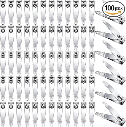 100-Pack Nail Clippers Bulk, Toenail Fingernail Clippers Pack