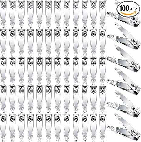 100-Pack Nail Clippers Bulk, Toenail Fingernail Clippers Pack